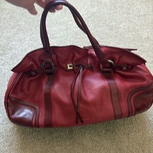 Red leather vintage Karen Millen handbag
